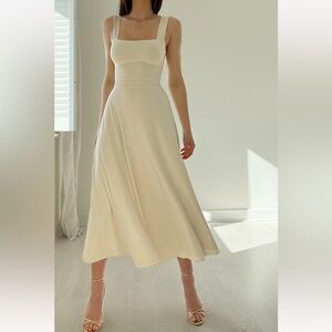 AYM Studios Audrey Midi Dress S Natural Vintage Cream